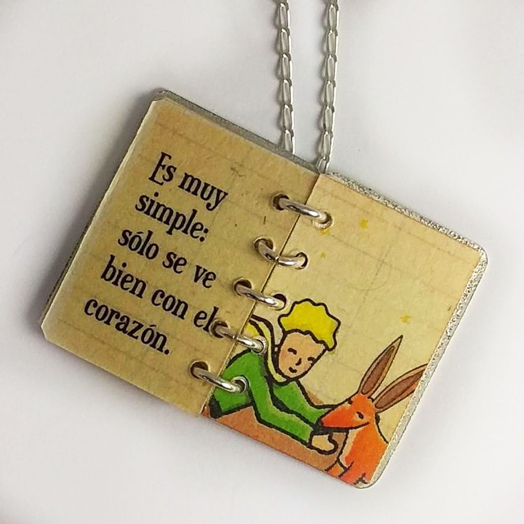 The Little Prince Book Necklace in 925 Sterling Silver