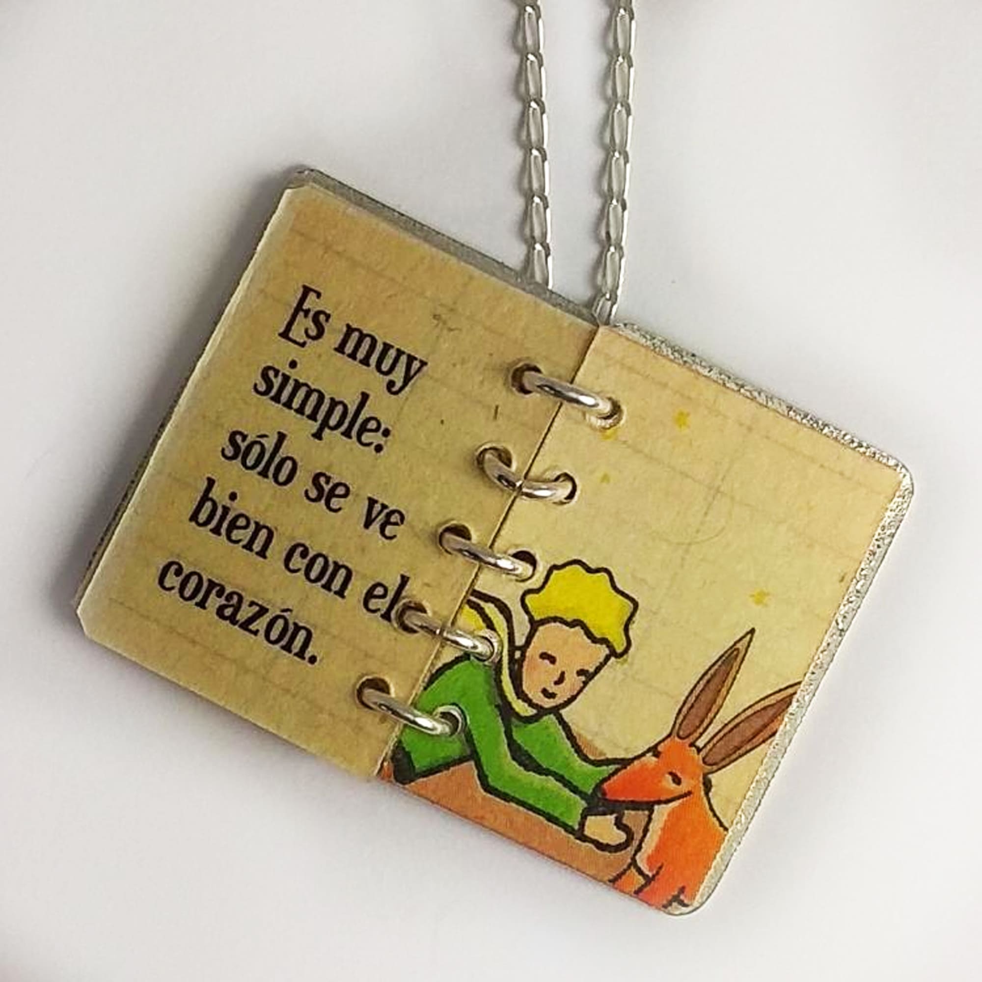 The Little Prince Book Necklace in 925 Sterling Silver